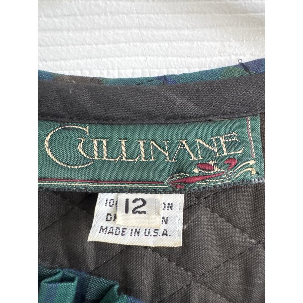 Vintage Cullinane Quilted Plaid Jacket & Skirt Set preppy Made in USA medium - Picture 11 of 14